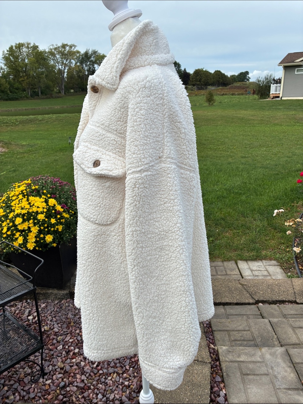 32 Heat Women's Cream Sherpa Shacket Jacket - Cozy Button-Front M/L - Picture 2 of 11